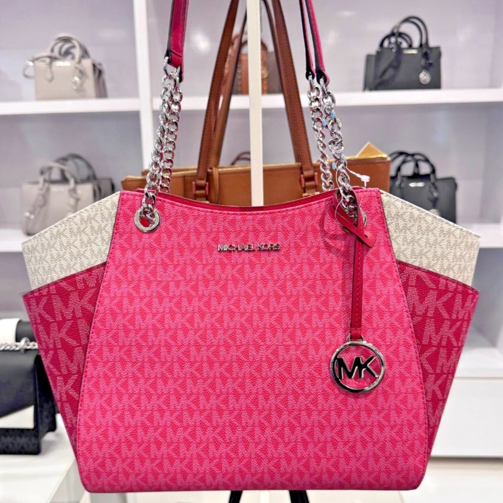 Michael Kors Fuchsia and Cream Tote